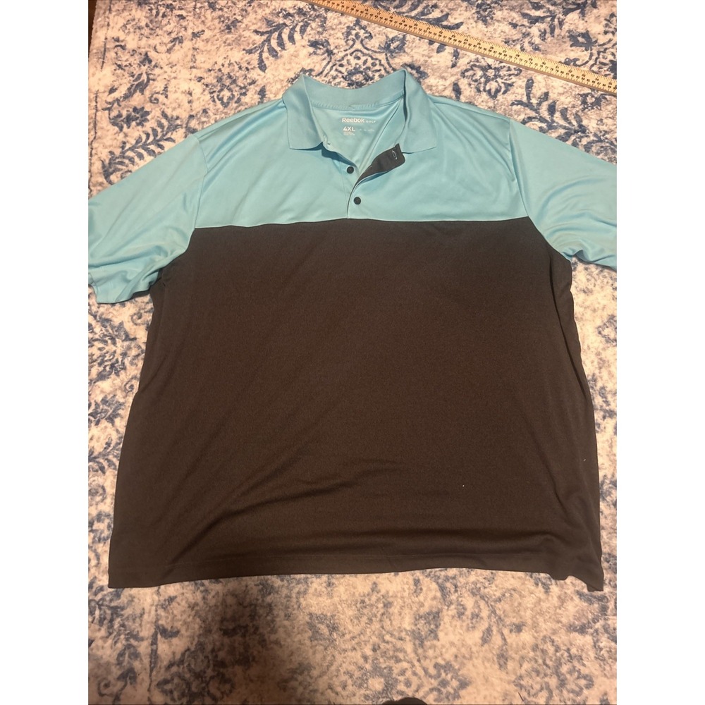 Reebok Golf Mens 4XL Teal Heathered Short Sleeve Performance Polo Shirt